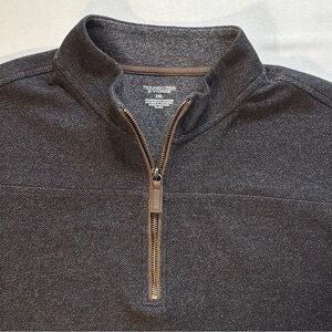 Roundtree & Yorke Men’s 1/4 Zip Cotton Blend Pullover Sweater Charcoal Size XXL